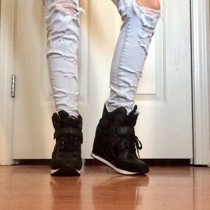 Black Sneaker Wedges